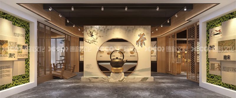 在茶文化展館設(shè)計(jì)中如何設(shè)計(jì)一個(gè)適合展示茶葉與農(nóng)業(yè)發(fā)展的結(jié)合的區(qū)域？